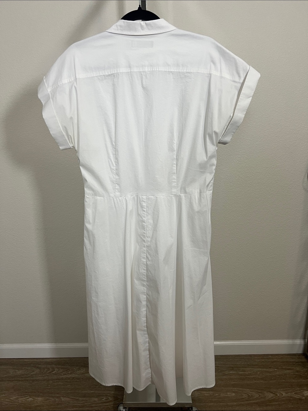 Lauren Ralph Lauren 100% Cotton White Knot-Front Midi Shirt Dress size 10 - Picture 4 of 6